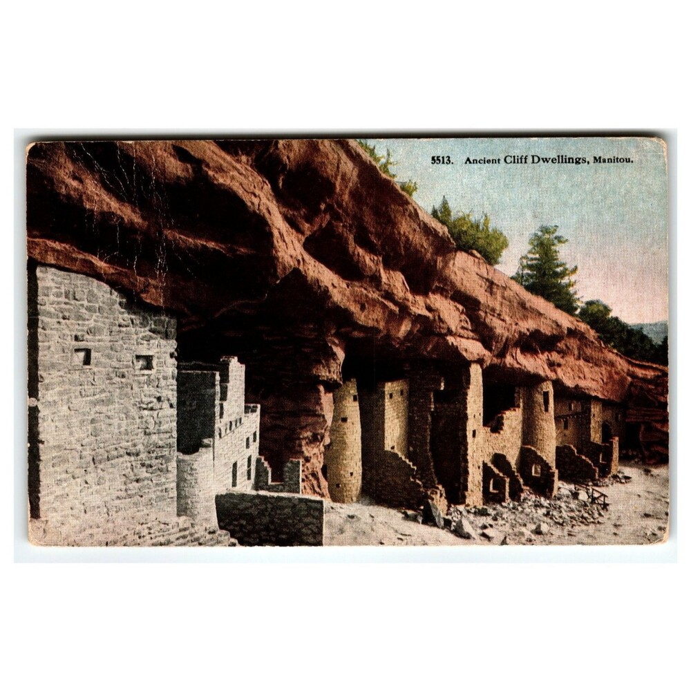 Ancient Cliff Dwellings Manitou Colorado Postcard 1911 Posted